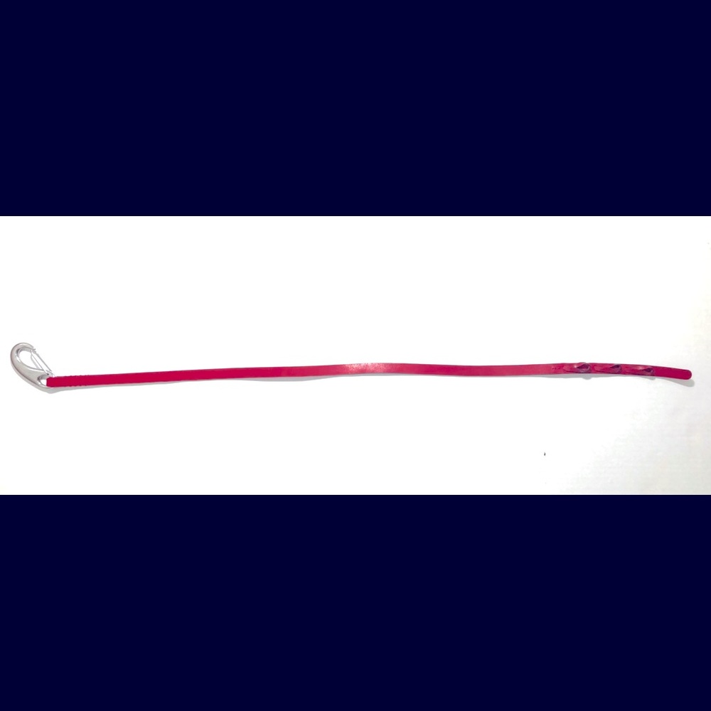 Red Leather Johnny Farah Skinny Belt Size Large